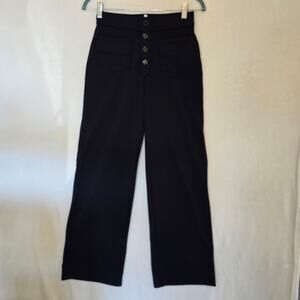 Halara Daystretch High Waisted Wide Leg Button Fly Pants Black Size Small Petite
